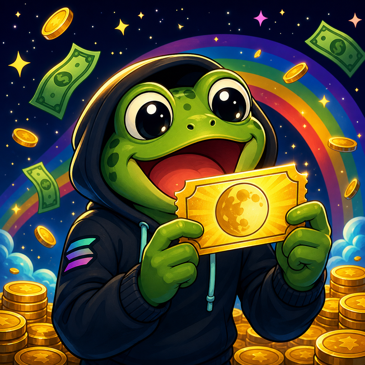 $DREAM frog moon ticket meme